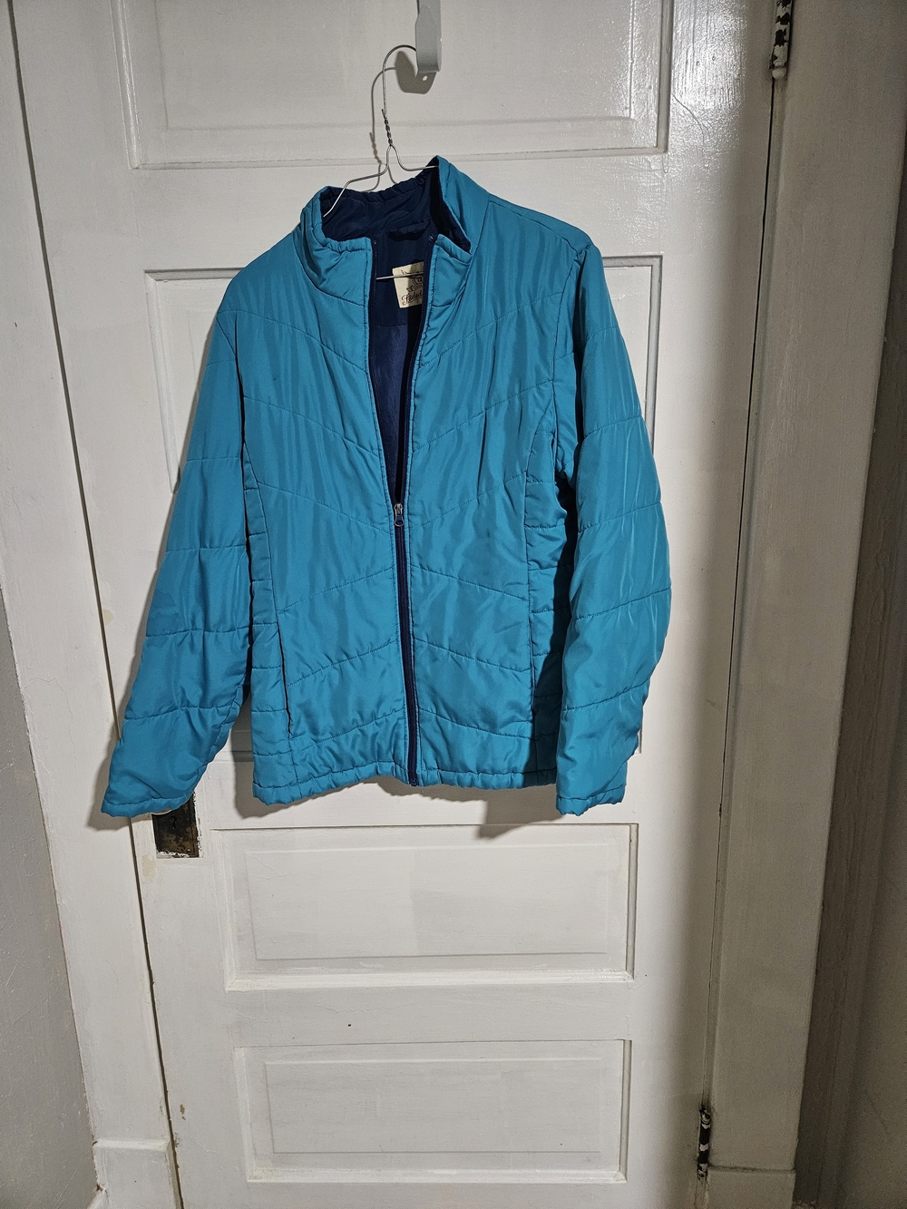 Faded Glory Bright Teal Quilted Puffer Jacket